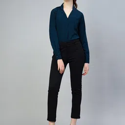 FITHUB Cuffed Sleeves Opaque Shirt Style Top image 2