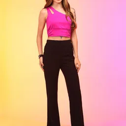 Globus Pink One Shoulder Crop Top image 4