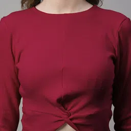 FBAR Pack Of 2 Boat Neck Twisted Detail Cotton Rib Crop Tops image 4