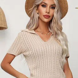 StyleCast x Revolte Self Design Knitted Top image 5