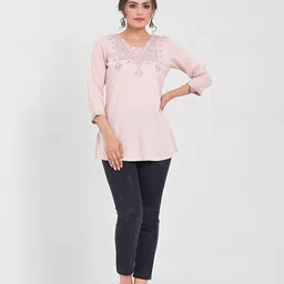 Anouk V-Neck Embroidered Ethnic Top image 3