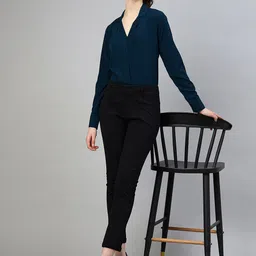 FITHUB Cuffed Sleeves Opaque Shirt Style Top image 3