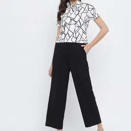 TANDUL High Neck Geometric Printed Top image 2