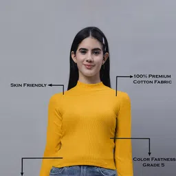 FBAR Pack Of 2 High Neck Ribbed Cotton Fitted Crop Tops image 3