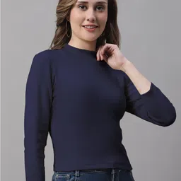 FBAR Pack Of 2 Ribbed High Neck Cotton Fitted Crop Tops image 2