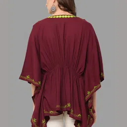 SAAKAA Women Maroon Kaftan Top image 4