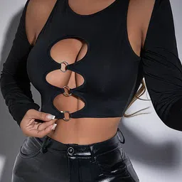 LULU & SKY Cut Out Detail Crop Top image 4