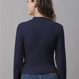 FBAR Pack Of 2 Ribbed High Neck Cotton Fitted Crop Tops image 4