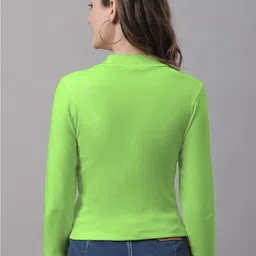 FBAR Pack Of 2 Ribbed High Neck Cotton Fitted Crop Tops image 4