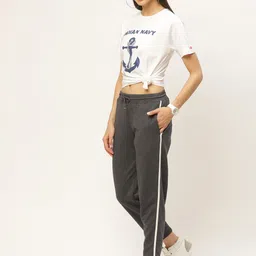 Rute Women Charcoal Grey Solid Track Pants image 4