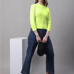 FBAR Pack Of 2 Ribbed High Neck Cotton Fitted Crop Tops image 5