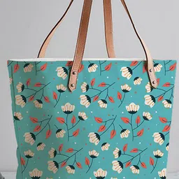 STYBUZZ Blue Printed Structured Tote Bag-picture-38
