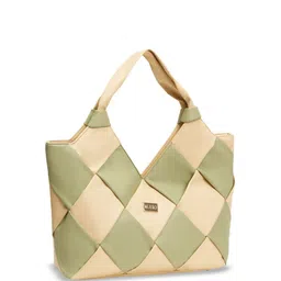 KLEIO Colourblocked PU Oversized Shopper Tote Bag image 3