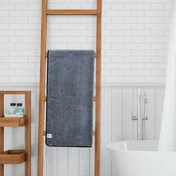 Softspun Microfiber Grey Anti Bacterial 300 GSM Bath Towel image 1