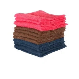 kopa BIANCA Blue & Brown Set of 12 Solid 380 GSM Cotton Face Towels image 2