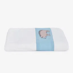Fabindia Barni White and Blue Printed 270 GSM Cotton Hand Towel image 2
