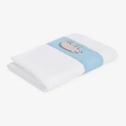 Fabindia Barni White and Blue Printed 270 GSM Cotton Hand Towel image 3