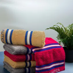 Nautica Burgundy & Beige 6 Pieces Pure Cotton Zero Twist 500GSM Hand Towels-picture-15