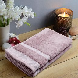 SPACES Set Of 2 Pink Solid 500 GSM Pure Cotton Hand Towels-picture-23