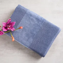 Pure Home and Living Blue Solid Cotton 600 GSM Bath Towel-picture-19