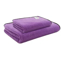 Softspun Microfiber Purple 2 Pieces 280 GSM Super Soft Towel Set-picture-10