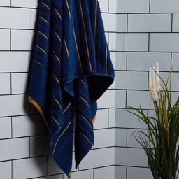 SPACES Blue Striped Pure Cotton 580 GSM Bath Towel-picture-16