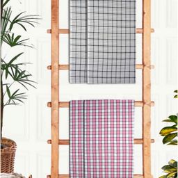 Athom Living Pink & Grey 4 Printed Cotton 210 GSM Bath Towel-picture-9