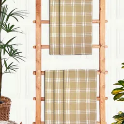 Athom Living Yellow & White 5 Pieces  Printed Cotton 210 GSM Bath Towel image 1