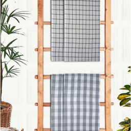 Athom Living Grey & Black 4 Printed Cotton 210 GSM Bath Towel-picture-28