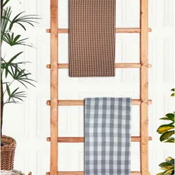 Athom Living White & Brown 2Pieces Printed Cotton 210 GSM Bath Towels-picture-27