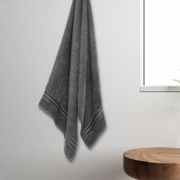 SPACES Grey Solid 400 GSM Pure Cotton Bath Towel-picture-7