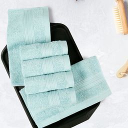 MYTRIDENT Blue 6 Pieces Soft Comfort 500 GSM Reversible Face Towel-picture-6