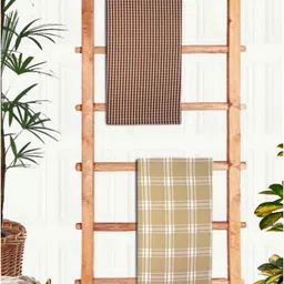 Athom Living White & Yellow 2 Pieces Printed Cotton 210 GSM Bath Towels-image-24