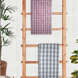 Athom Living Pink & Grey 2 Pieces Printed Cotton 210 GSM Bath Towels-picture-29