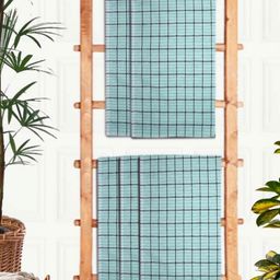 Athom Living Green & Black 5 Pieces Printed Cotton 210 GSM Bath Towels-picture-37