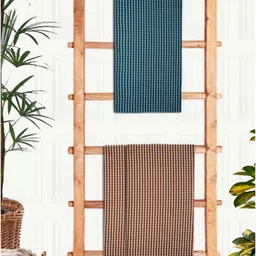 Athom Living Brown & Blue 3 Printed Cotton 210 GSM Bath Towel-image-19