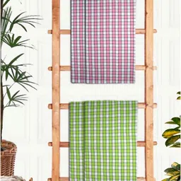 Athom Living Pink & Green 4 Printed Cotton 210 GSM Bath Towel-image-44