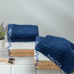 Nautica Set Of 12 Solid 600 GSM Pure Cotton Face Towel-image-97