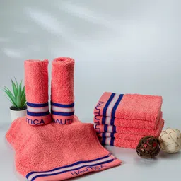 Nautica Set Of 8 Coral 500 GSM Pure Cotton  Face Towels-picture-38