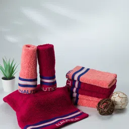 Nautica Set Of 8 Solid 500 GSM Pure Cotton Quick Dry Technology Face Towels Set-picture-28