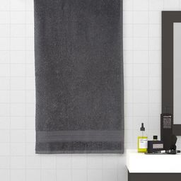SPACES Grey Solid 400 GSM Cotton Bath Towel-picture-10