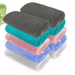 Heelium Peach & Teal 10-Pcs 600 GSM Anti-Bacterial Bamboo Face Towels-picture-11