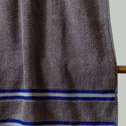 Nautica Set Of 2 Peach & Grey Solid GSM 500 Pure Cotton Bath Towels image 3