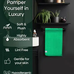 Softspun Microfiber 2 Pieces Green 280 GSM Microfiber Super Soft Face Towels image 3