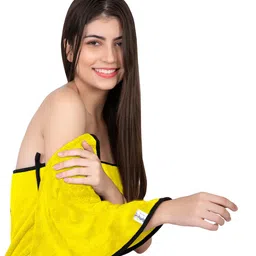 Softspun Microfiber Yellow 2 Pieces 280 GSM Super Soft Towel Set image 2