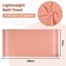Kuber Industries Brown & Orange 4 Pieces Printed Cotton 144 GSM Bath Towels image 4