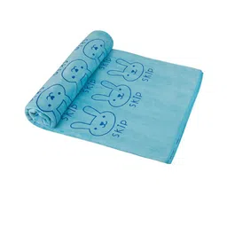 Black Gold Set Of 3 Blue Printed 400 GSM Bath Towels image 2