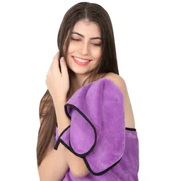 Softspun Microfiber Purple 2 Pieces 280 GSM Microfiber Super Soft Towel Set image 5