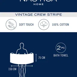 Nautica Set Of 8 Solid 500 GSM Pure Cotton Bath Towels Set image 4