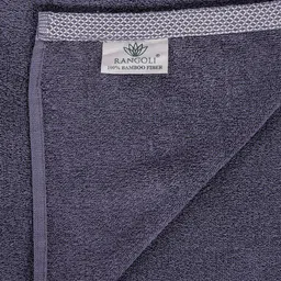 RANGOLI Dark Grey Solid 600 GSM Organic Bamboo Bath Towel image 3